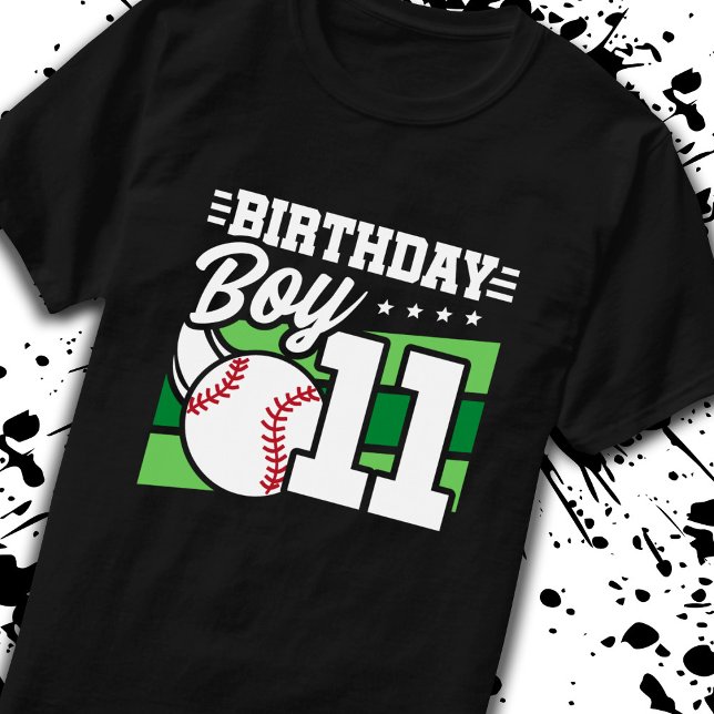 Camiseta Aniversário do 11 de Beisebol de 11 anos (Criador carregado)