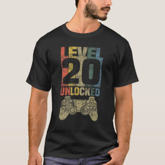 Camiseta Aniversário do 20 de jogador de vídeo desbloqueado