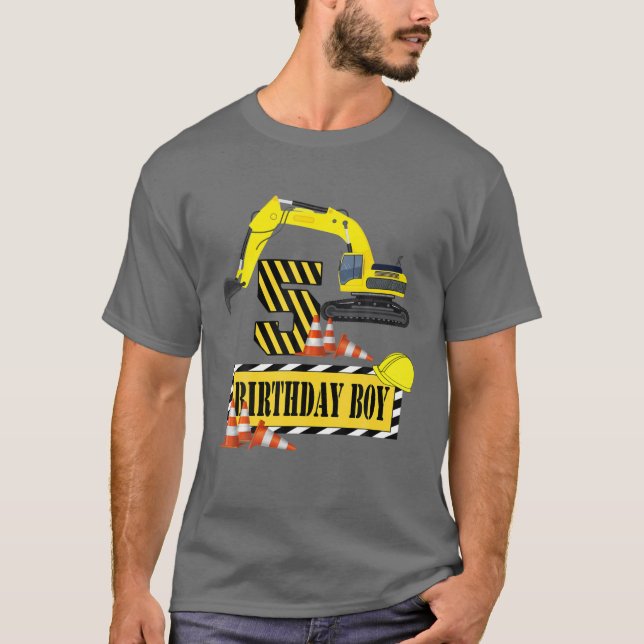 Camiseta Aniversário do 5 de Aniversário Construção V (Frente)