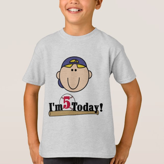 Camiseta Aniversário do 5 de Baseball Blono (Frente)