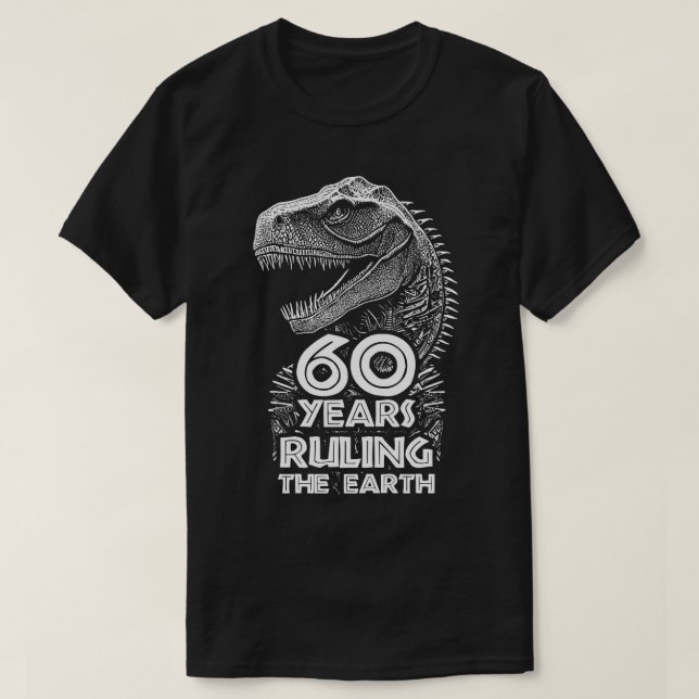 Camiseta Aniversário do 60º Aniversário, Dinossauro Amava A (Frente do Design)