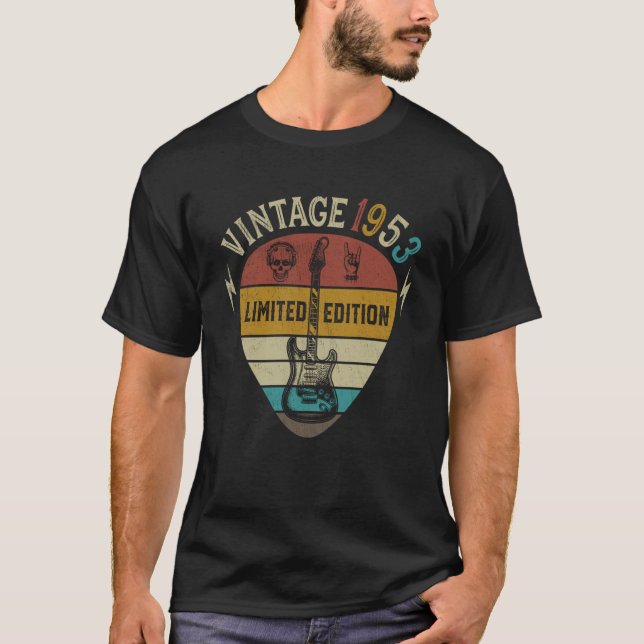Camiseta Aniversário do 70 de Violão Melhor de 1953 (Frente)
