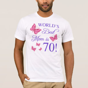 Camiseta aniversário do 70 para a mamã