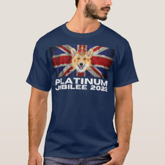 Camiseta Aniversário do 70 Platinum Jubilee Cute Corgi