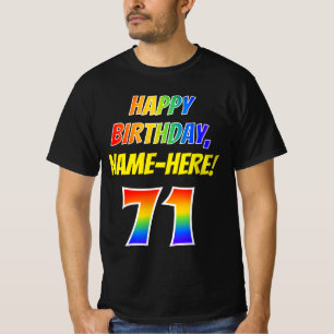 Camiseta Aniversário do 71rua — Negrito, Divertido, Arco