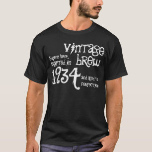 Camiseta aniversário do 80 branco do preto do vintage de