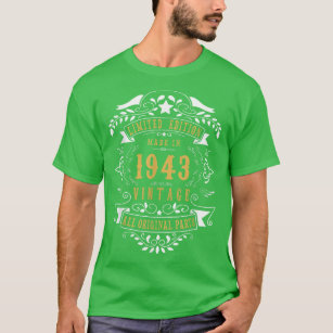 Camiseta Aniversário do 80 de 80 anos fez Nascer em 1943 Ho