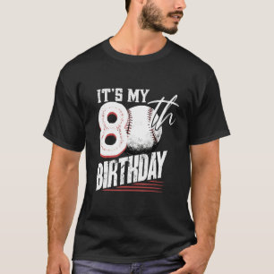 Camiseta Aniversário do 80 de Baseball com 80 anos