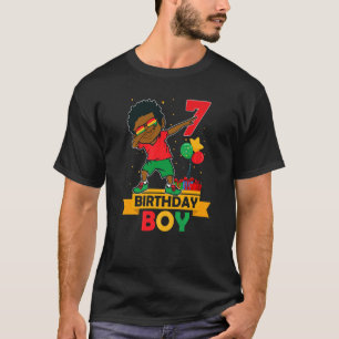 Camiseta Aniversário do African American Boy 7 Birthday You