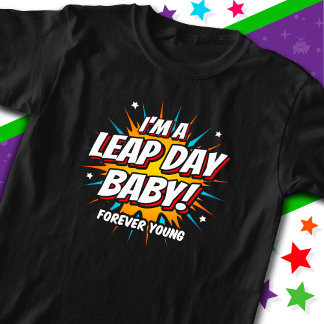 Camiseta Aniversário do Ano Leap Aniversário do Dia do Salt