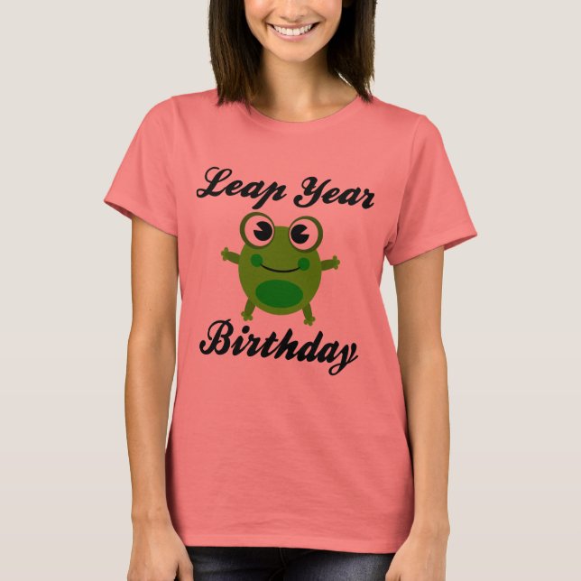 Camiseta Aniversário do Ano Leap, Sapo Bonito (Frente)