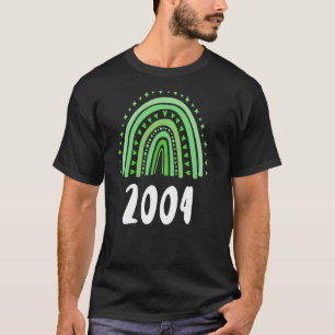 Camiseta Aniversário Do Ano Verde Do Arco-Íris De 2004