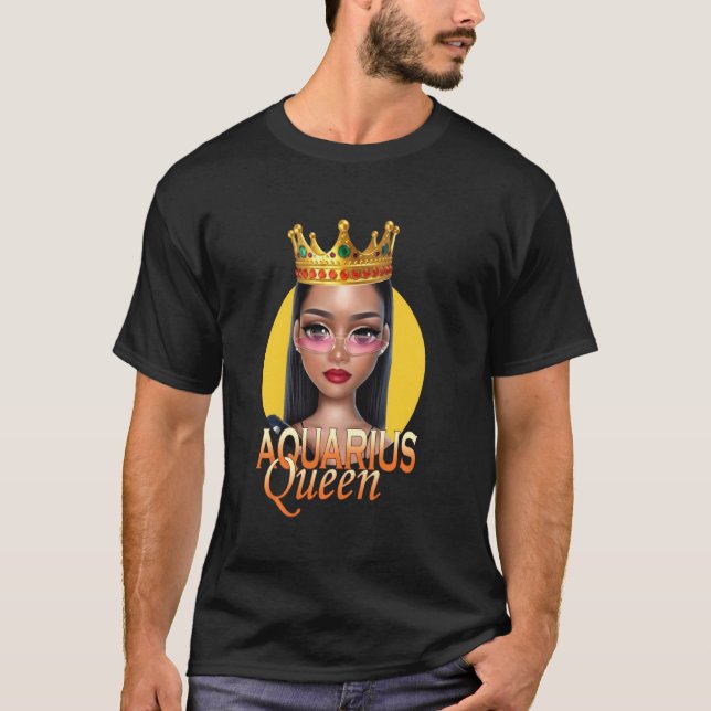 Camiseta Aniversário Do Aquarius Queen Zodiac Para Rapariga (Frente)