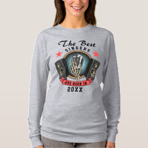 Camiseta Aniversário do Cantor do Coro de Nome Personalizad
