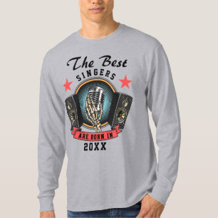 Camiseta Aniversário do Cantor do Coro de Nome Personalizad