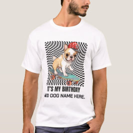 Camiseta Aniversário do Cão-Touro Francês Personalizado
