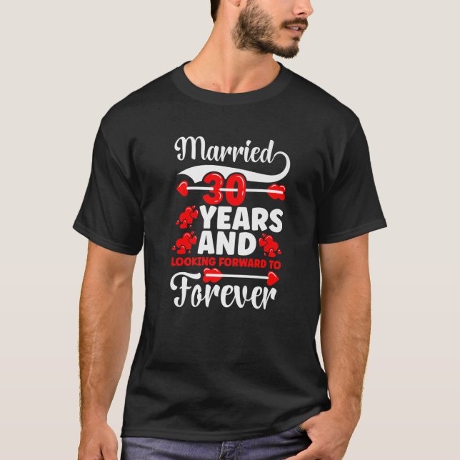 Camiseta Aniversário do Casal de Ideias do 30 Casamento (Frente)