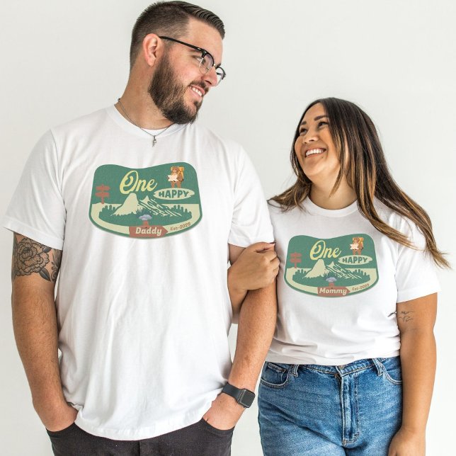Camiseta Aniversário do Chá de fraldas Russo Woodland Anima (Criador carregado)