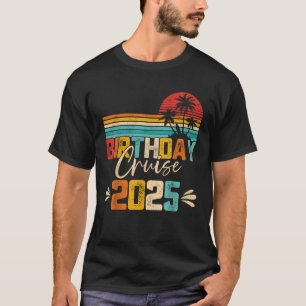 Camiseta Aniversário do Cruise 2025 Férias da Família Esqua