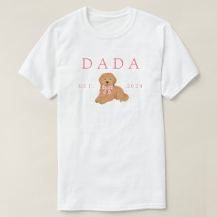 Camiseta Aniversário do Dada Golden Doodle Rosa