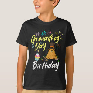 Camiseta Aniversário do Dia da Marmota Engraçado da Festa