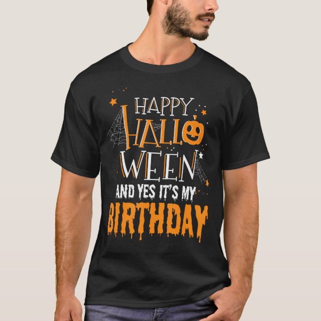 Camiseta Aniversário do Dia das Bruxas - Presentes de Anive (Frente)