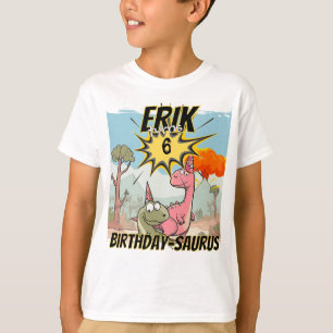 Camiseta Aniversário do Dinossauro Convidado de Honra Perso