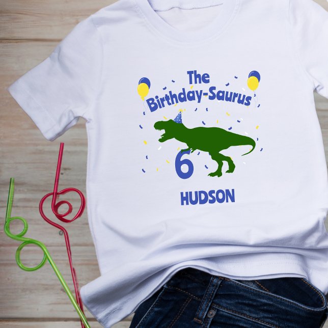 Camiseta Aniversário do Dinossauro da Criança "Aniversário  (Criador carregado)