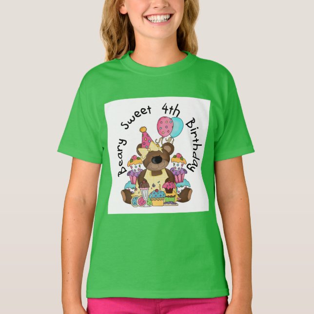 Camiseta Aniversário do doce de Beary 4o (Frente)