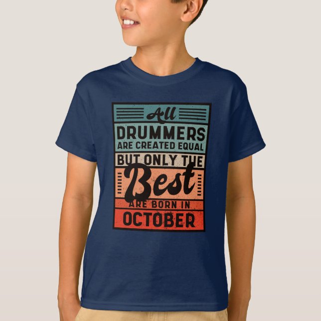 Camiseta Aniversário do Drummer do Retro Vintage (Frente)