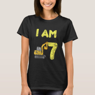 Camiseta Aniversário do Escavador de Caminhões para Constru