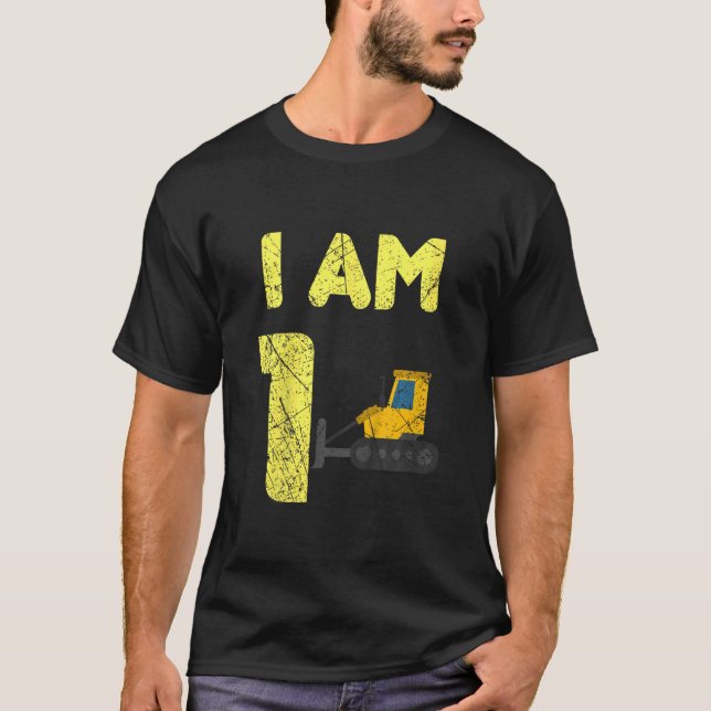 Camiseta Aniversário do Escavador de Caminhões para Constru (Frente)