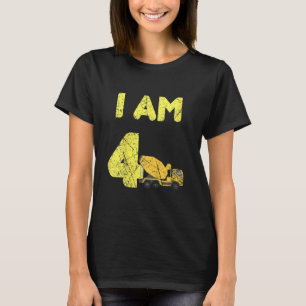Camiseta Aniversário do Escavador de Caminhões para Constru