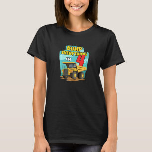 Camiseta Aniversário do Escavador de Caminhões para Constru