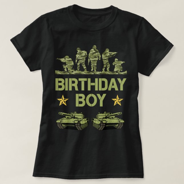 Camiseta Aniversário do Exército Decorações Militares Camo  (Frente do Design)