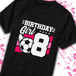 Camiseta Aniversário do Futebol de 8 Anos Menina de 8 Anos 