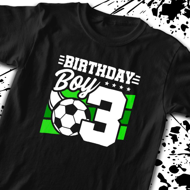Camiseta Aniversário do futebol - Menino de 3 anos - aniver (Criador carregado)