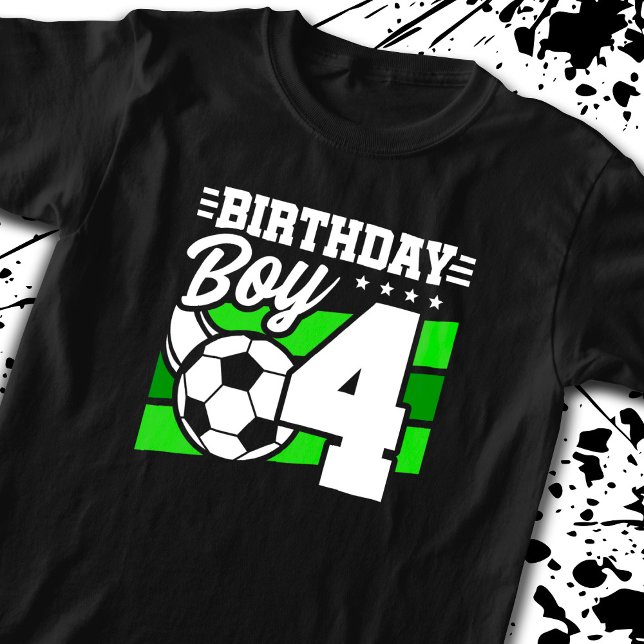 Camiseta Aniversário do futebol - Menino de 4 anos - Quarto (Criador carregado)