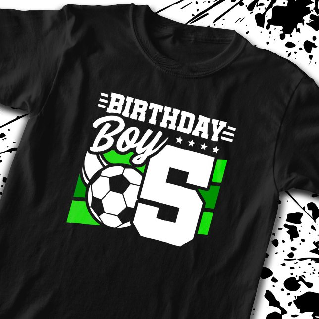 Camiseta Aniversário do Futebol - Menino de 5 anos - Aniver (Criador carregado)