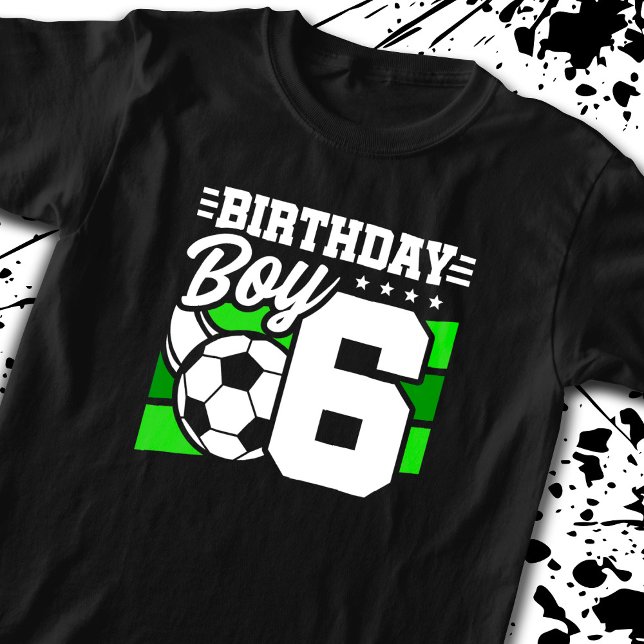 Camiseta Aniversário do Futebol - Menino de 6 anos - Aniver (Criador carregado)