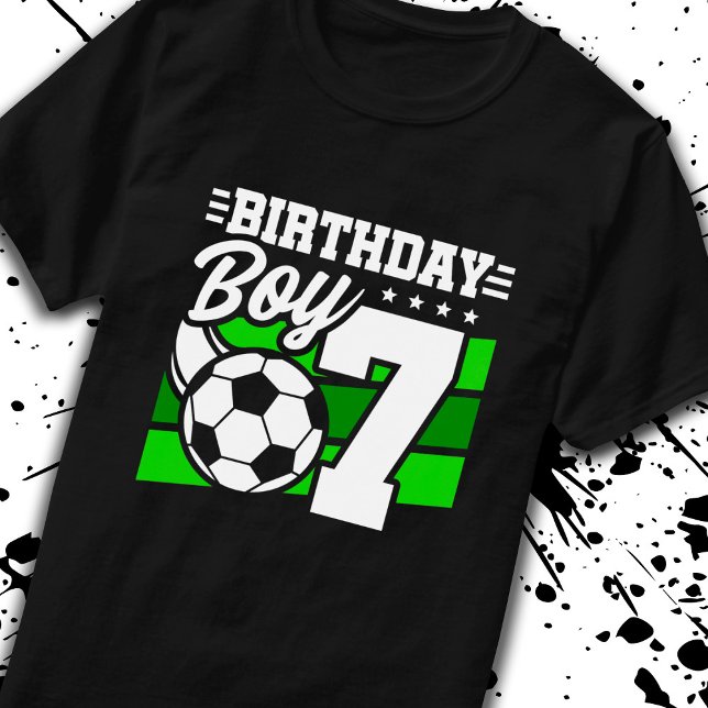 Camiseta Aniversário do Futebol - Menino de 7 anos - Aniver (Criador carregado)