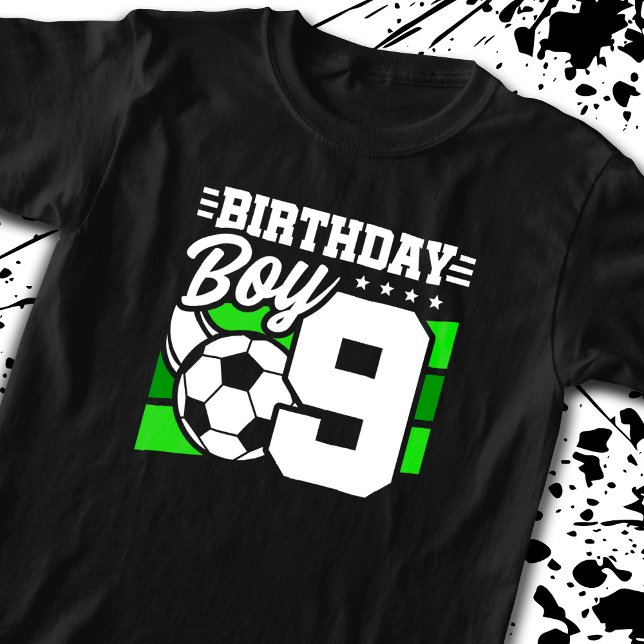 Camiseta Aniversário do Futebol - Menino de 9 anos - Nove a (Criador carregado)