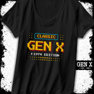 Camiseta Aniversário do game retrô clássico Gen X 1974