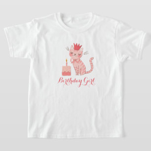 Camiseta Aniversário do Gatinho bonito