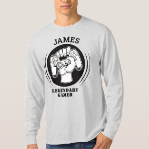 Camiseta Aniversário do Geek de Jogos Engraçado Personaliza