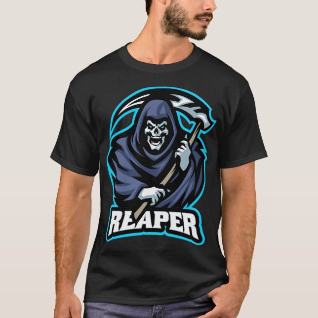 Camiseta Aniversário do Grim Grimace Reaper presente aerodi (Frente)