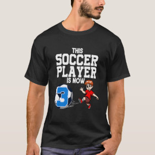 Camiseta Aniversário do jogador de futebol de 3 anos