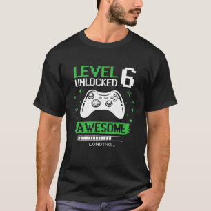 Camiseta Aniversário do Jogo de Aniversário do Nível 6 Desb