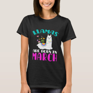 Camiseta Aniversário do Lhama Março Aniversários