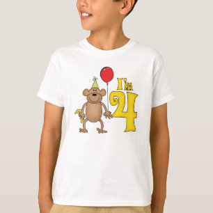 Camiseta Aniversário do macaco engraçado 4o